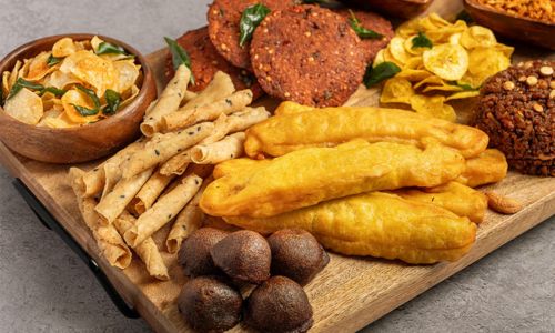 Banana chips and traditional snacks